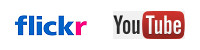 Logotipos de Flickr y YouTube